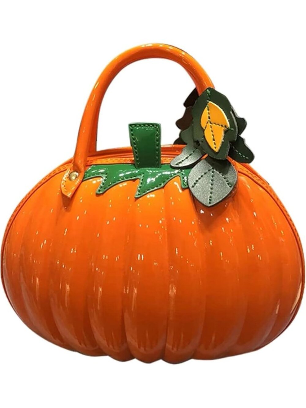 〽️Women Orange Halloween Pumpkin Weird Novelty Horror Gothic Crossbody Purse Bag